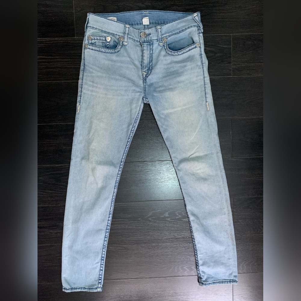 True Religion Blue Straight Jeans Faded Wash